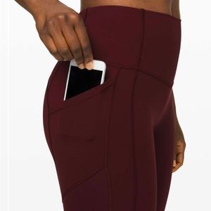 lululemon all the right places crop in garnet. size 6. EUC